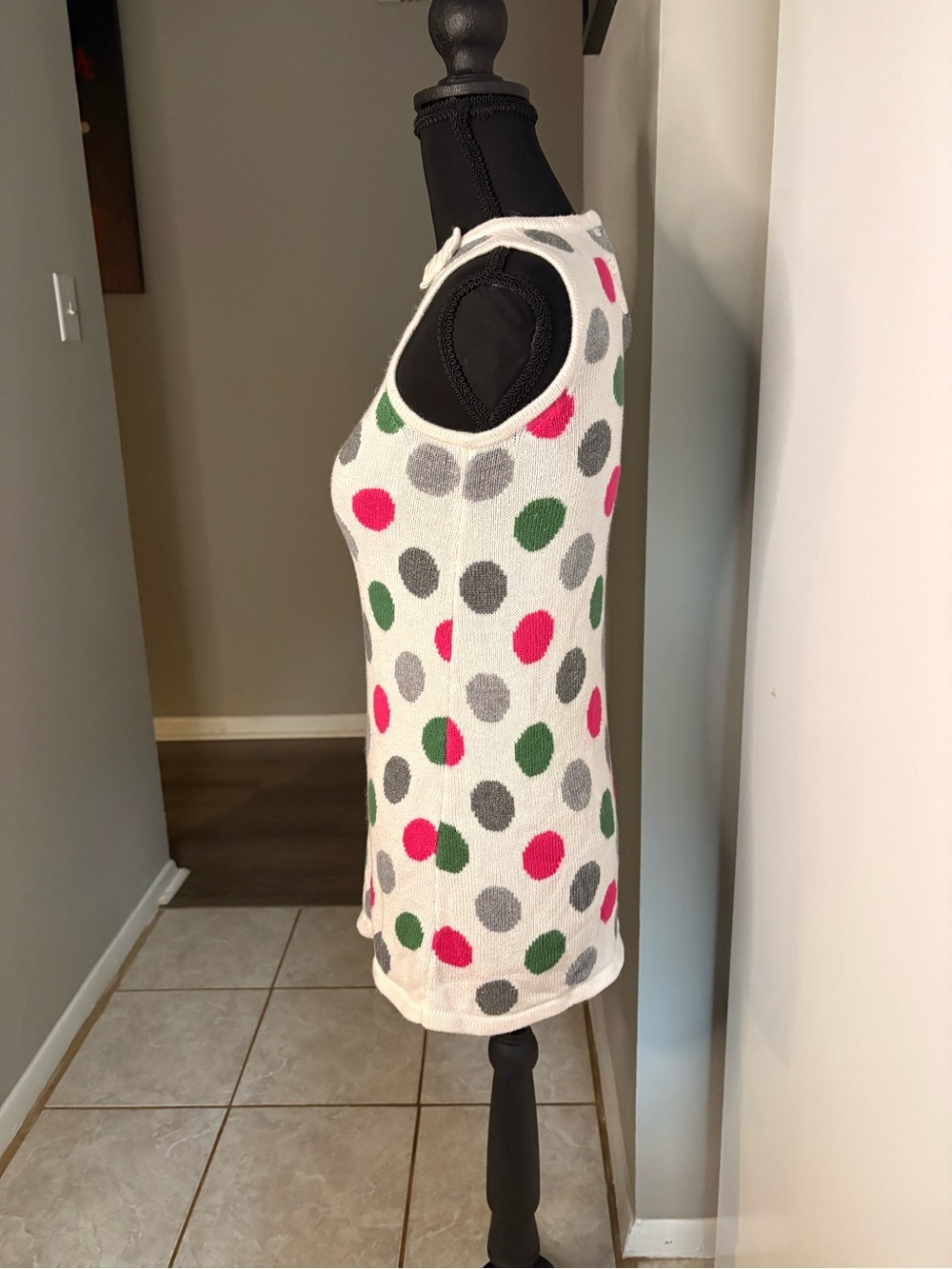 Janie and Jack White Tank with Pink, Green & Gray Polka Dots - Picture 5 of 8